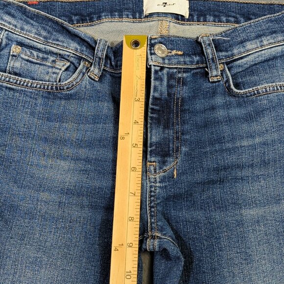 7 For All Mankind Jeans Women's 28 Blue Dojo NYD Denim Flare Wide Leg Denim - Picture 7 of 14